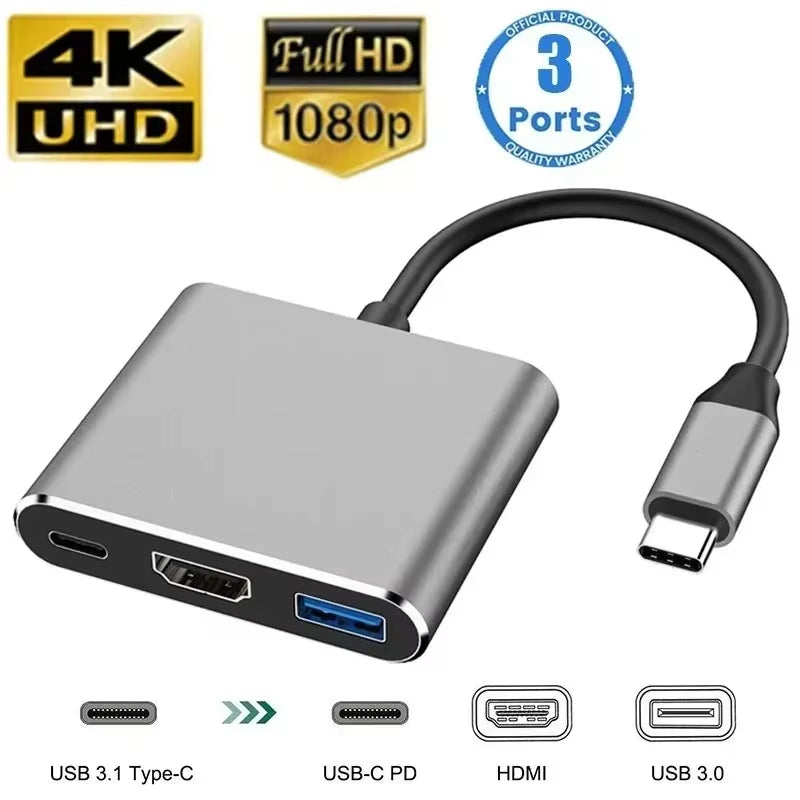 Usb 8 in 1 Type C 3 1 to 4K Hdtv Hub Adapter with Sd Tf Rj45 Card Reader Pd Fast Charge for Macbook Notebook Computer